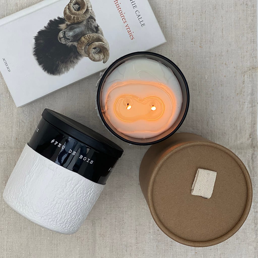 Bougie haut de gamme 100% soja – Feu de Bois - Récipient réutilisable – Image 3
