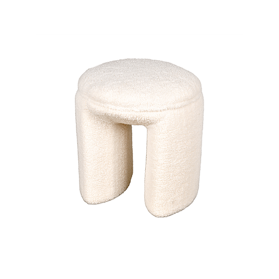 Tabouret tissu Léon en bouclette - 42x38 cm