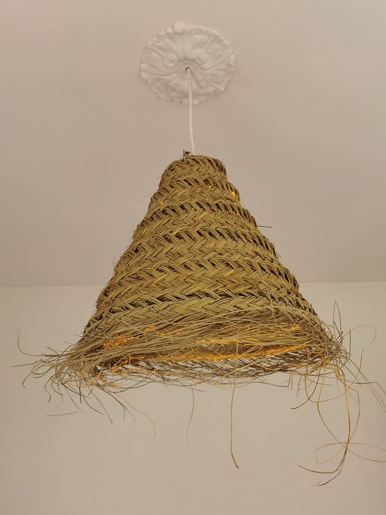 Suspension Dalia en Halfa Tressé - 40x45 cm - Fabrication Artisanale Marocaine – Image 2