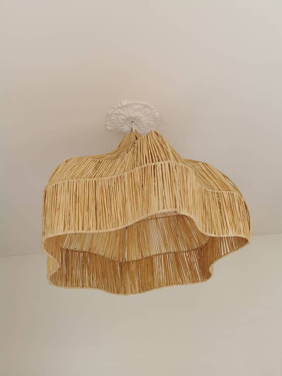Suspension Alia en Raphia Tressé - 60x60 cm - Fabrication Artisanale Marocaine – Image 2