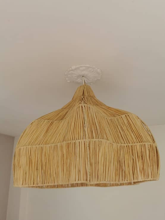 Suspension Alia en Raphia Tressé - 60x60 cm - Fabrication Artisanale Marocaine