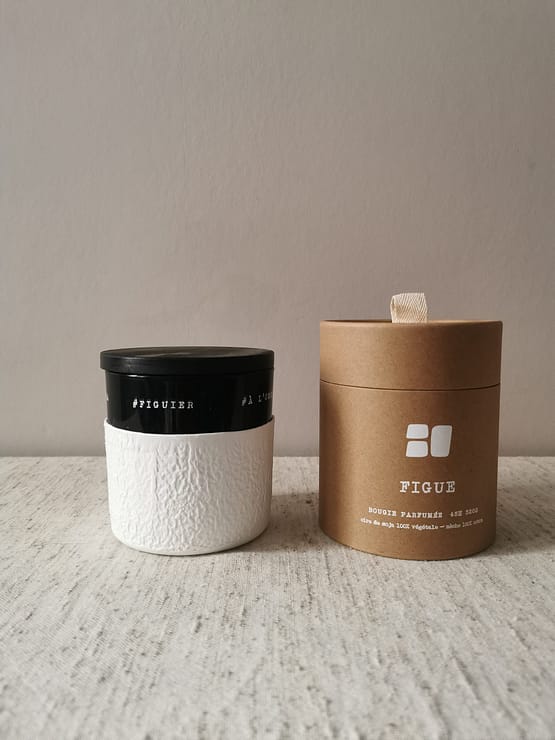 Bougie haut de gamme 100% soja – Figue - Récipient réutilisable – Image 2