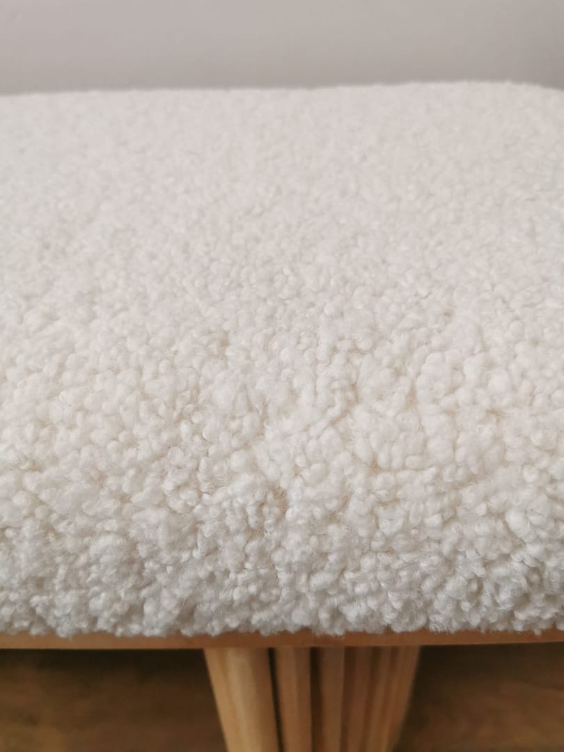 Banc tissu Roger en bouclette - 100 cm - Disponible sur commande (livraison en 2 semaines) – Image 5